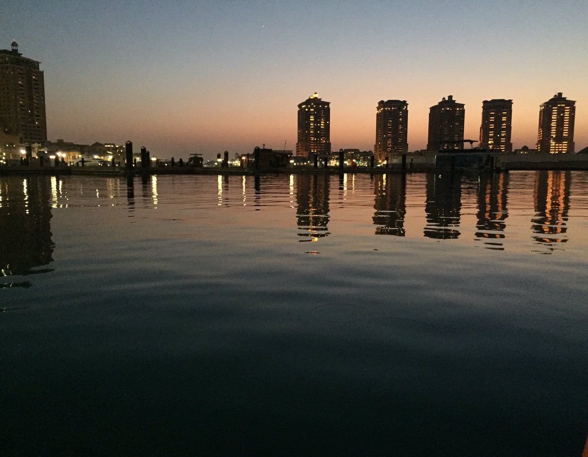 Clubbluepearl's tweet photo. Beautiful sunset from our base. We are looking forward to an exciting week @ThePearlQatar with the #UCIDoha2016. #Qsup #clubbluepearl #Doha https://t.co/wxVud7okEN