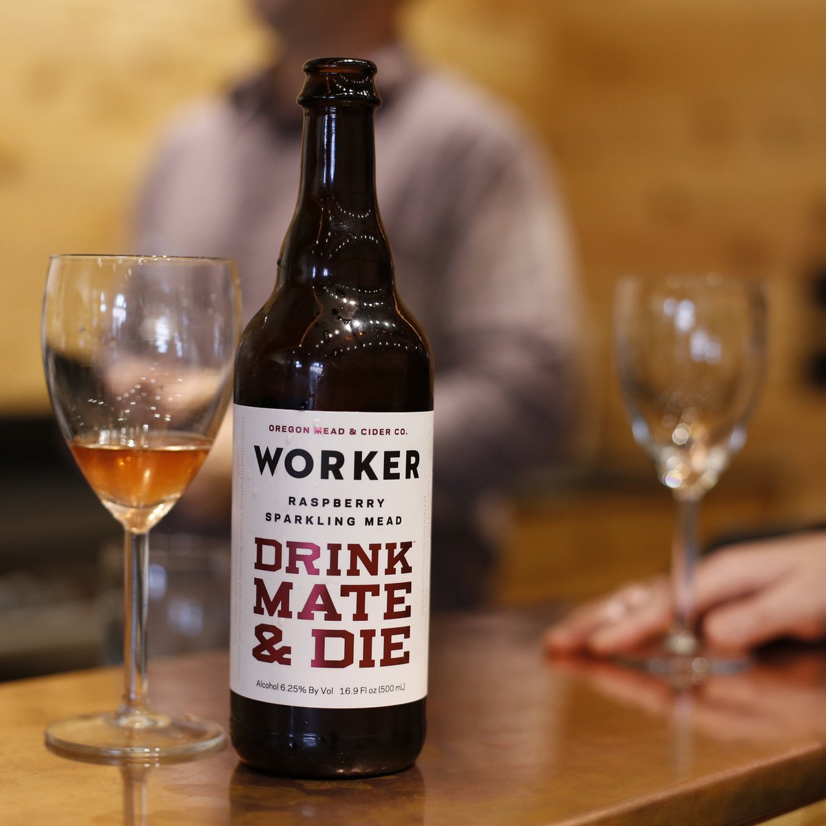 Introducing <a href="/ORMeadAndCider/">OR Mead & Cider Co.</a>'s Worker Raspberry, made with Oregon wildflower #honey and raspberry puree added to secondary fermentation.