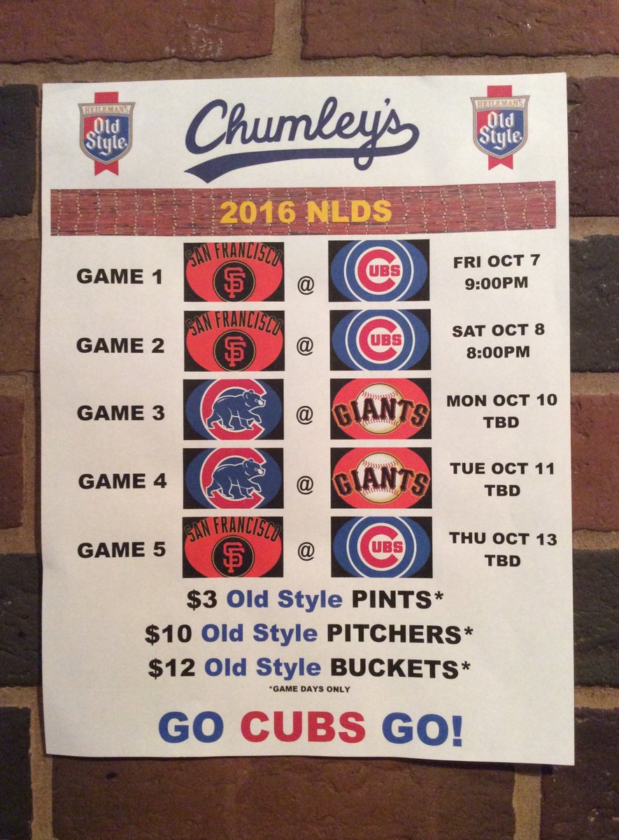 ChumleysLaf's tweet photo. Join us for October Baseball!  GO CUBS GO! And we have Zombie Dust on tap. https://t.co/Xd3wy8c3kH