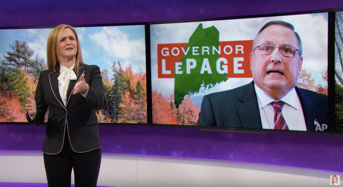 Slate's tweet photo. Wonder what a Trump presidency would be like? Just look at Maine, says Sam Bee: https://t.co/JZ48Ic4fAa https://t.co/wyaKRL4yLv