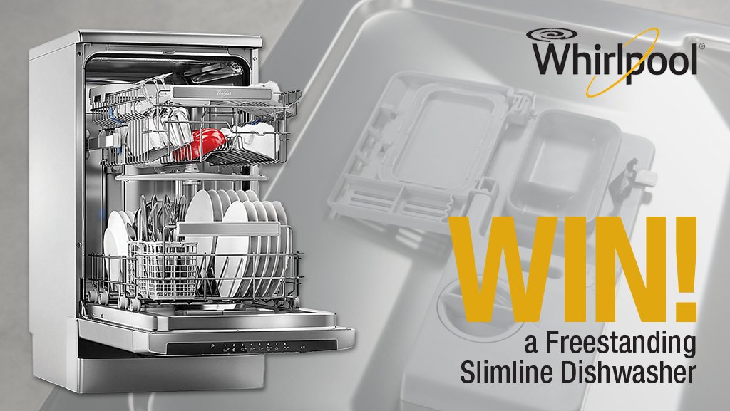 HughesDirect's tweet image. Enter our comp to #WIN this @WhirlpoolUK Freestanding Slimline #Dishwasher! Follow us @HughesDirect and RT 🍀🎁 T&amp;amp;Cs apply, closes 12/10/16.