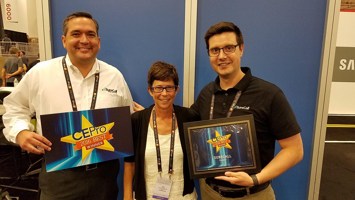 SureCall's tweet photo. #TBT to @CEDIA when our Fusion7 won the @CE_Pro Best Winner award! https://t.co/W0XRstiWiz #CEDIA2016 https://t.co/rX3xZqBzNh