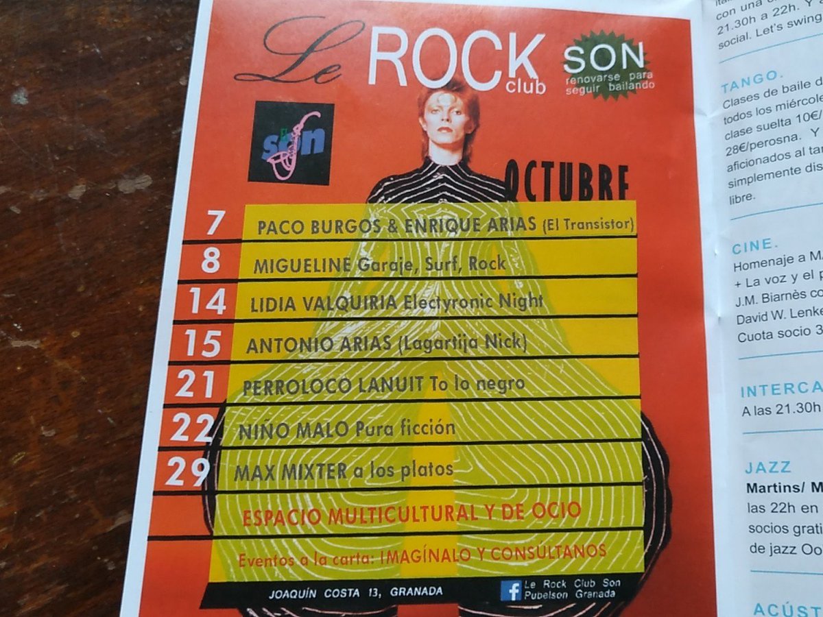 GranadaOnFoot's tweet photo. Mes de baile y desenfreno en @pubelSON durante el mes de Octubre. Cominza este finde con @PacoBurgosRock y Enrique Arias de @eltransistorgr https://t.co/LNQ6EtGBWC