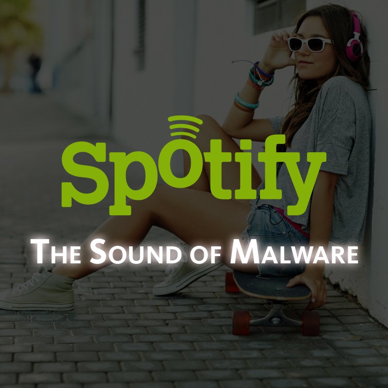 Avira's tweet photo. The #sound of #malware: @Spotify delivered aggressive ads with #scam, online-betting, and even #porn services https://t.co/pkf8QiYjBt https://t.co/eR0zoLzn8J