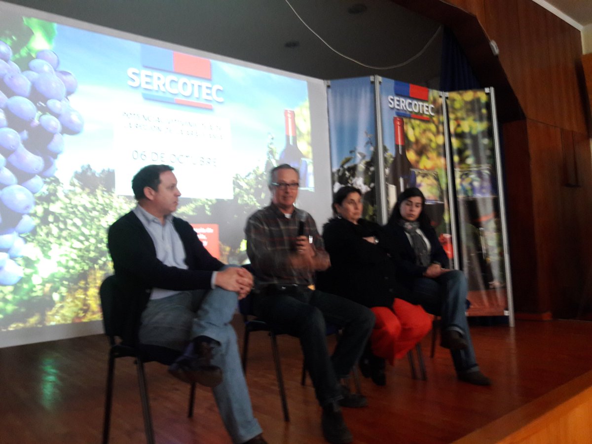 SercotecAraucan's tweet image. Panel de expertos respondiendo las consultas de los asistentes al Seminario Potencial vitivinícola región de La #Araucanía @semanapymeCL