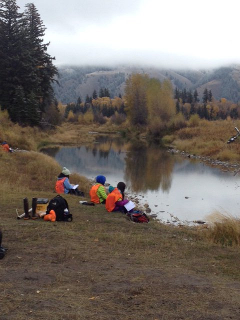 LMS_6thGrade's tweet photo. Morning dishes and Environmental Briefing at the Murie Center! And the Stream Team is getting ready to collect data!  @tetonscience https://t.co/5IQ7q7w0SU