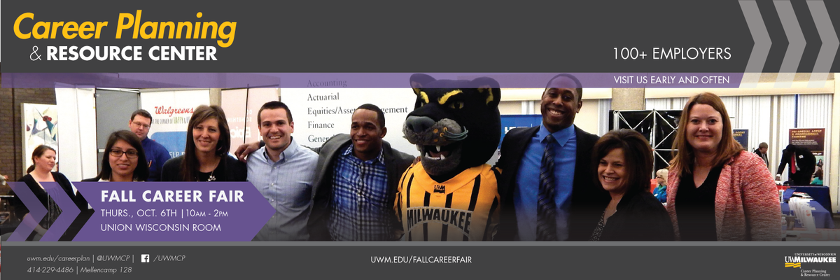 UWMUnion's tweet photo. Put on your best smile, and get ready to adult! The fall career fair is on NOW! #UWM #CPARC #JustDoIt https://t.co/v6jgaULvPY