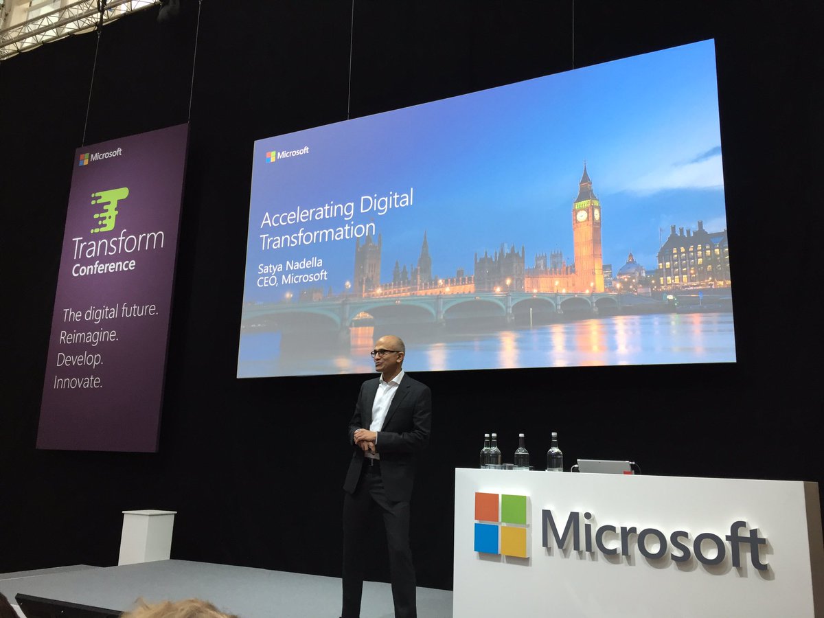 shiftactions's tweet photo. Listening to @satyanadella talk about @Microsoft 's approach to #DigitalTransformation at #transform16 https://t.co/8wzgAeVoO7