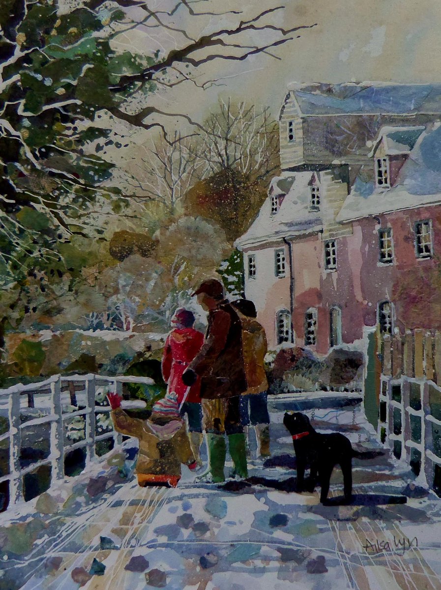 cardsforcharity's tweet photo. We're open in #Sudbury #Suffolk where our card range includes this beautiful #CrispDecemberonBrundonLane painting by #localartist #Ailsalyn https://t.co/2pYezJRiTo