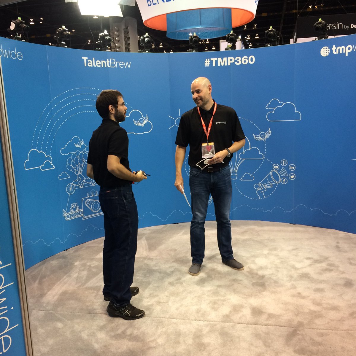 RadancyCo's tweet photo. What will your 360 pose be? It's a tough decision but a fun one to make! Stop by our #HRTechConf matrix photo booth & lift off! #TMP360 https://t.co/x1VtVm5dNX