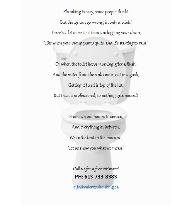 In honor of #NationalPoetryDay we wrote a little poem. Side note : we will stick to plumbing.