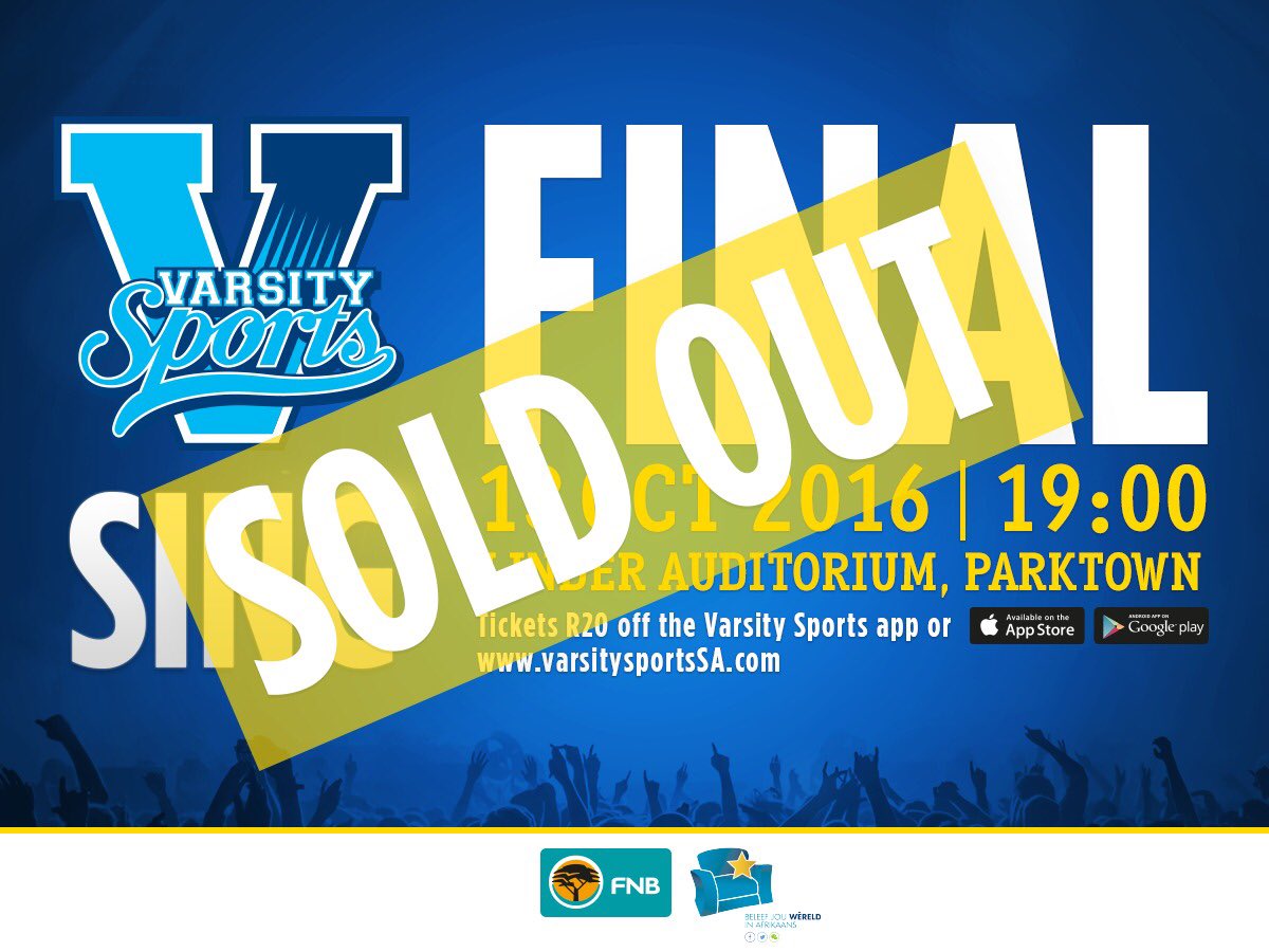Jean_willers's tweet photo. One hour to go before the #VarsitySing Semi-Final! Who will join @TuksCamerata &amp; @UJChoir in the sold out Final! https://t.co/veWiqTLmEK