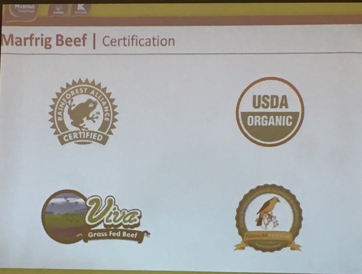 GRSBeef's tweet photo. Marfrig Beef has four certification programs. #GCSbeef16 https://t.co/KPlRtLVKQz