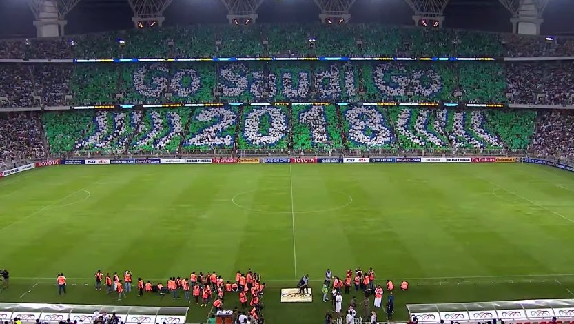 theafcdotcom's tweet photo. 👏 Amazing tifo by the @SaudiNT fans in Jeddah! #WCQ2018 #RoadToRussia #KSAvAUS https://t.co/AvpS7BliIe