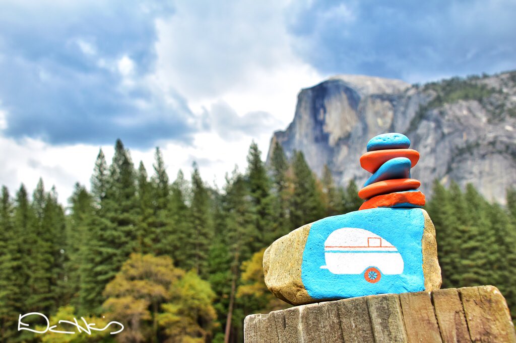 boondockedmedia's tweet photo. #TBT to our first stop this summer with @boondockedchris. Rocks painted by my MIL♥️ #travel #bmrocks #yosemite https://t.co/nrW9QIZPt8