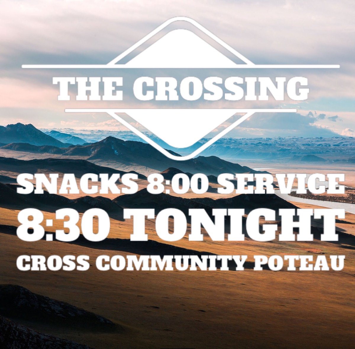 The Crossing (@cccthecrossing) on Twitter photo Hey, you should come to The Crossing. Tonight. @ 8. Don't be late. Seriously, come. Jesus loves you, & we do too. Hey, you should come to The Crossing. Tonight. @ 8. Don't be late. Seriously, come. Jesus loves you, & we do too.