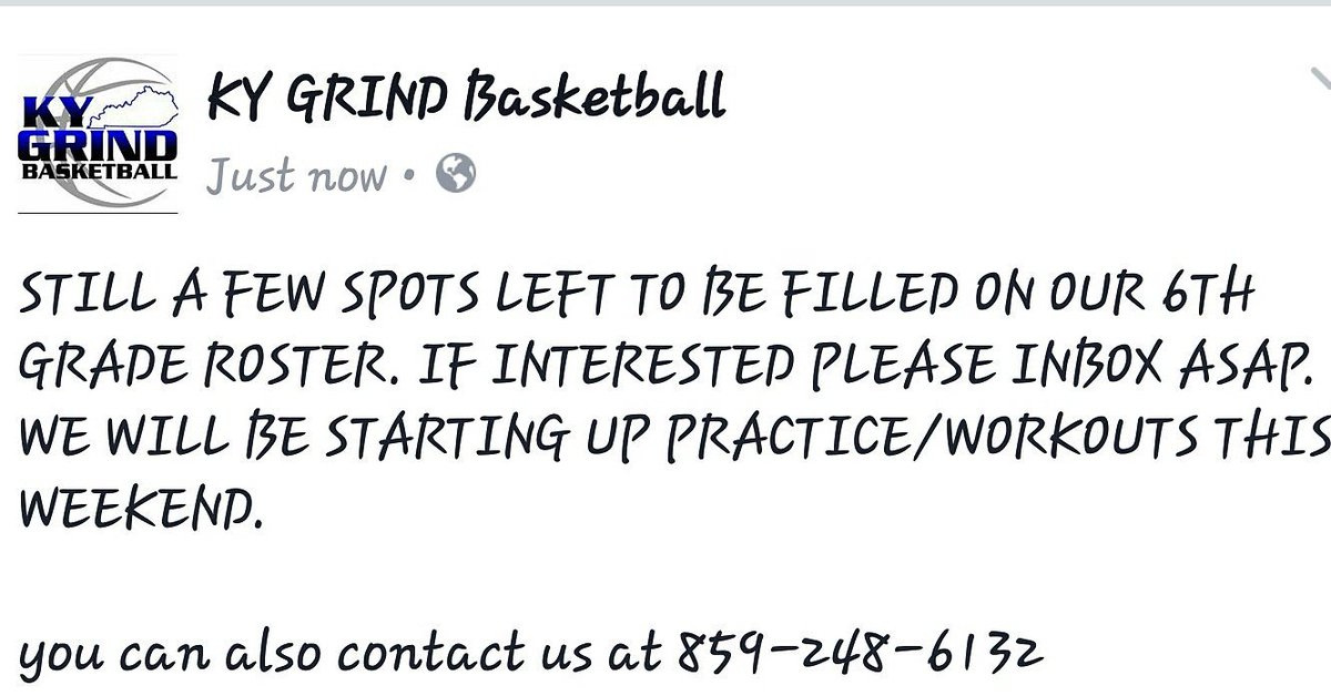 kygrind's tweet photo. Contact us asap if interested # kygrindbasketball #kygrind #outheregrinding https://t.co/86vfCdGEOu