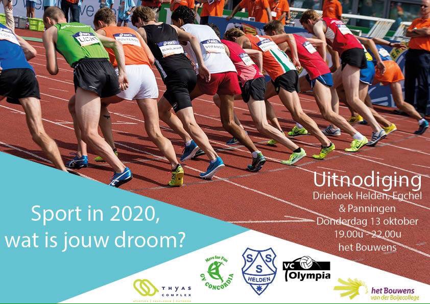 Goed initiatief verenigingen en Het Bouwens College! Droom jij mee? 13 oktober. #sportin2020 #peelenmaas