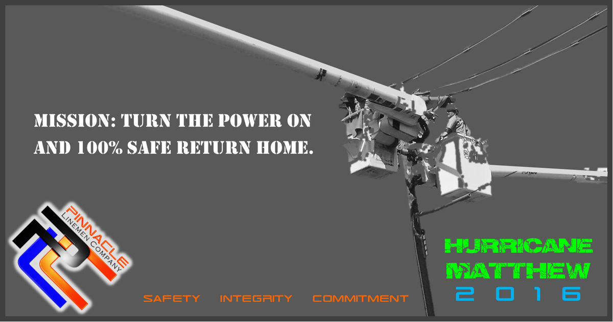 #linelife #stormsoldiers #lifeontheline #hurricanematthew #safety #pinnaclelinemen