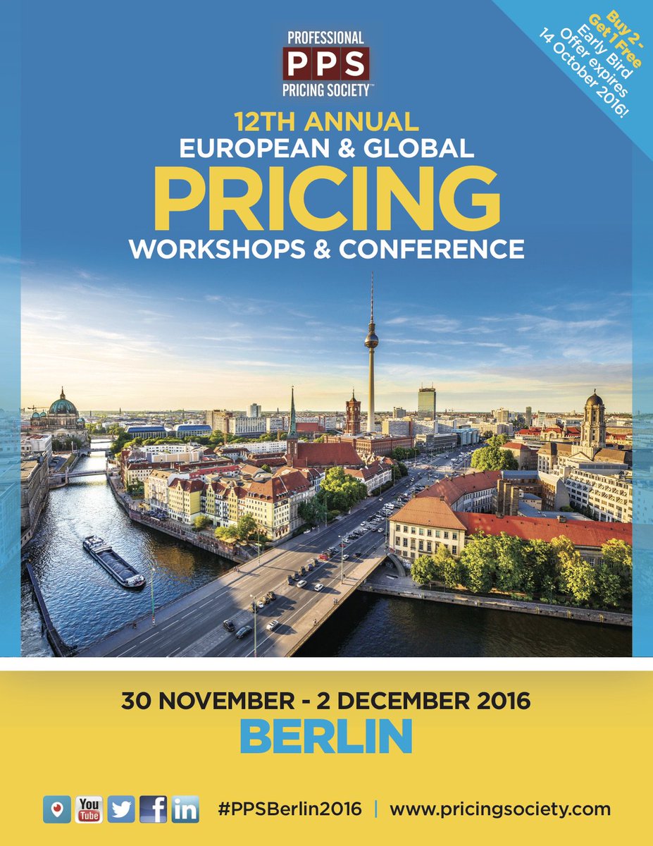 PricingSociety's tweet photo. The best in #pricing will meet in #Berlin this winter! https://t.co/mYwM17hMGF
It's #PPSBerlin16 Conference talk in a NEW #PricingScope! https://t.co/QyRYykUDer