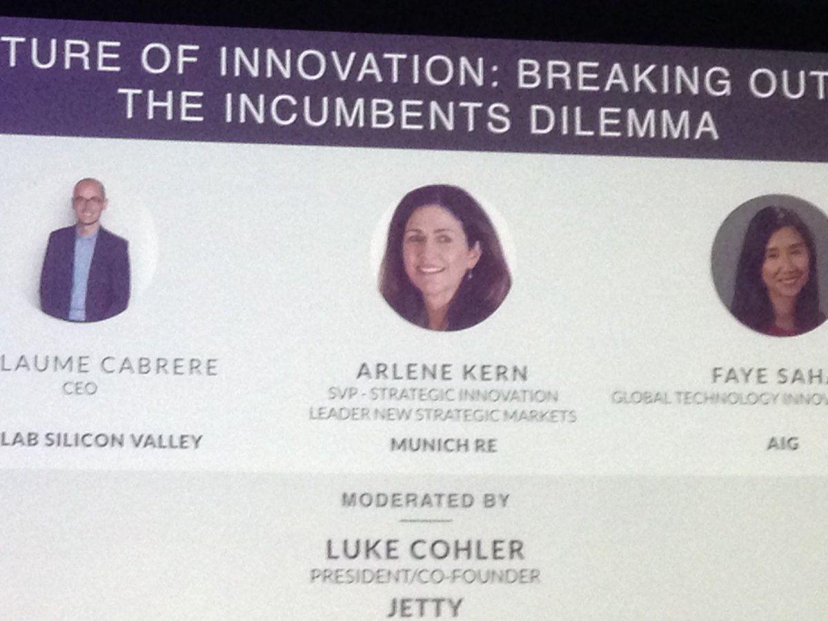 TereseRosenthal's tweet photo. @ArleneKern2 of @MunichRe_US talks about culture of innovation at #InsurTechConf2016 https://t.co/6AeJ24fZmK