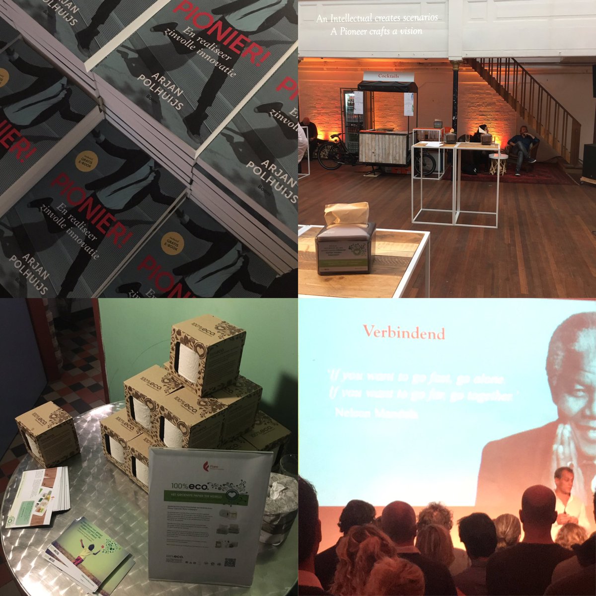 100%eco pionier in ecologisch papier. Aanwezig bij boekpresentatie Pionier van Arjen Polhuys flare-innovation.com