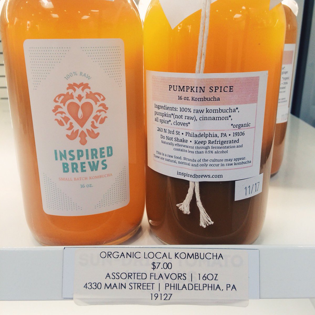 JuiceMerchant's tweet photo. . @InspiredBrews #PumpkinSpice 'bucha is flying off the shelves! Be sure to pick yours up today before we run out. #philly #FallIsHere https://t.co/Pq66PtOSMF