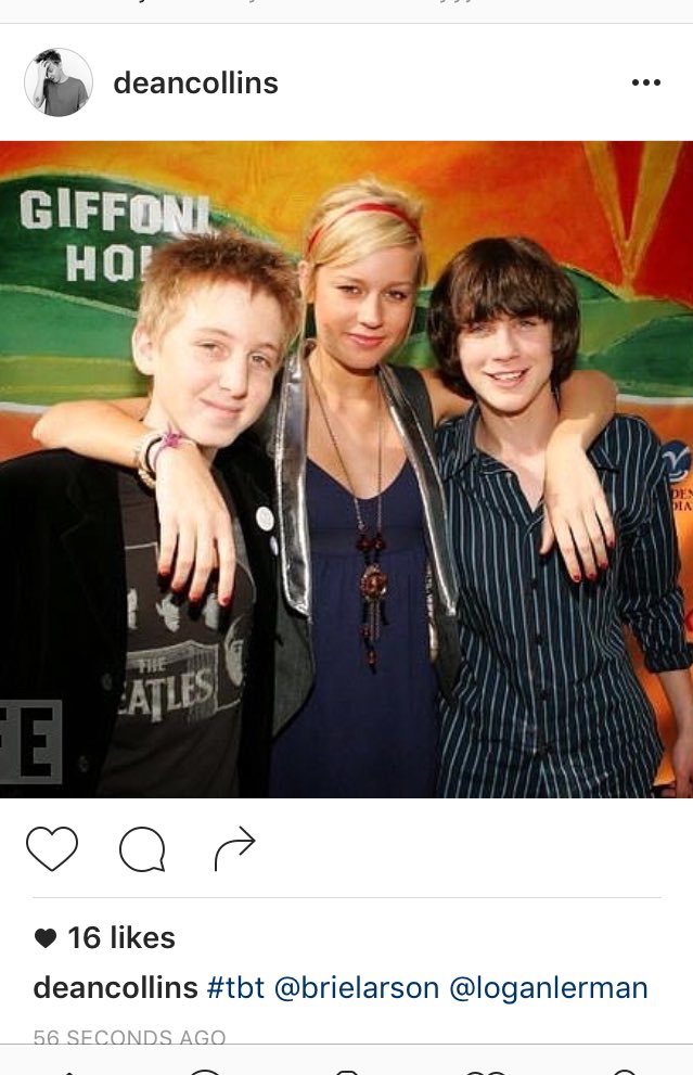 LogansourceFr_'s tweet photo. Photo posté par dean de lui, brie larson et Logan etant petit https://t.co/lns3kncj0d