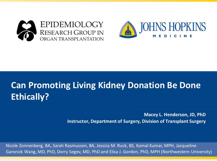 Awesome first day at #ASBH16 I'll be presenting more live donation #TransplantEthics tomorrow Oct 7 (2pm Congressional D) #transplantation