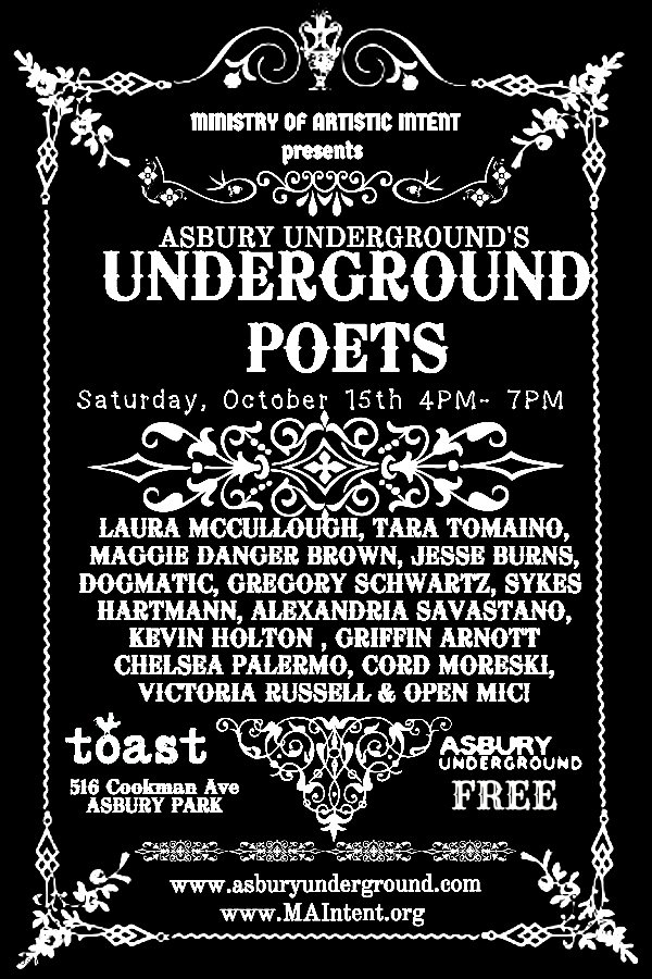 MAIntent_'s tweet image. Underground Poets. Oct.15th @ Toast.(An Asbury Underground Event)
13 Poets PLUS an open mic. Be There!   #poets #asburyunderground #openmic