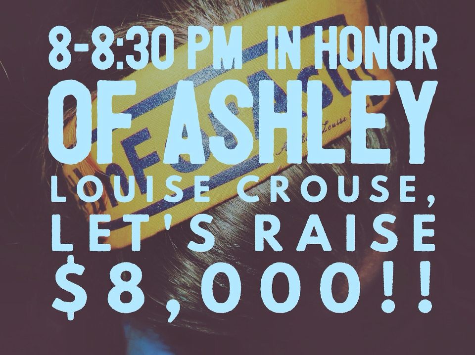 pey_lynn's tweet photo. $8,000 in 30 minutes. Do it for Ashley. Just do it. https://t.co/Iukf70d1BB https://t.co/iuPfiAFCJx
