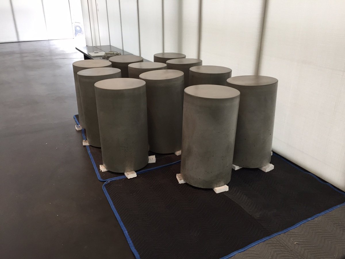 GreyscapeStudio's tweet photo. Dropped off the pedestals we made for #kimdickey 's exhibit at @mca_denver #denver #colorado #handmade #concrete #modernart #greyscapestudio https://t.co/UgTF7UdKko