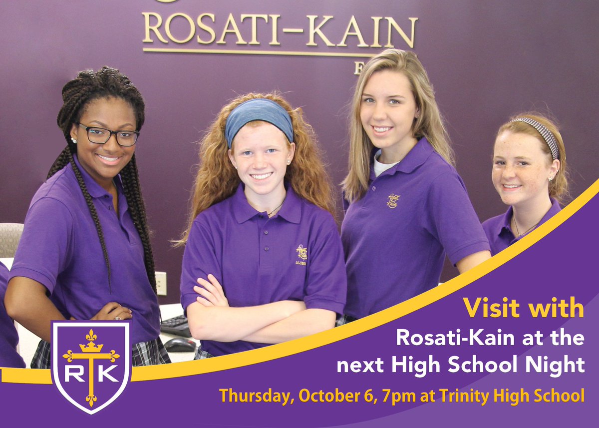 RosatiKain's tweet image. Visit R-K @Trinity_Titans for High School Night tonight at 7pm. ##myRK #wecandoitall #catholicstl #archstl