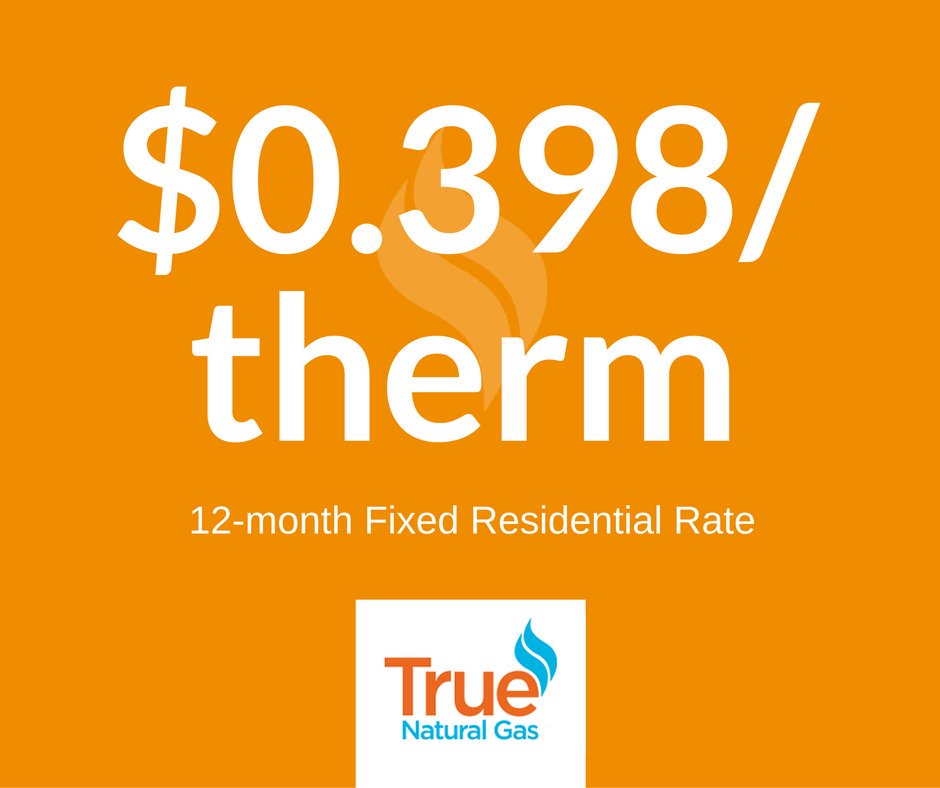 TrueNaturalGas's tweet image. Switch to TNG for the lowest 12mo fixed residential rate in GA: $0.398/therm! Click: bit.ly/1eGEtaY.