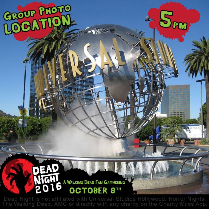 DeadNight_USH's tweet photo. Group photo in front of the Universal Studios Globe Fountain. Photo will be taken before 5:10 so meet there around 5pm! #DNUSH https://t.co/4J91NyxP7r