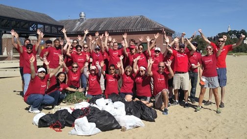 OurOcean's tweet photo. Thank you @BankofAmerica Boston crew for #2016Cleanup! Nice work #CSR https://t.co/8qxIl7jbbd