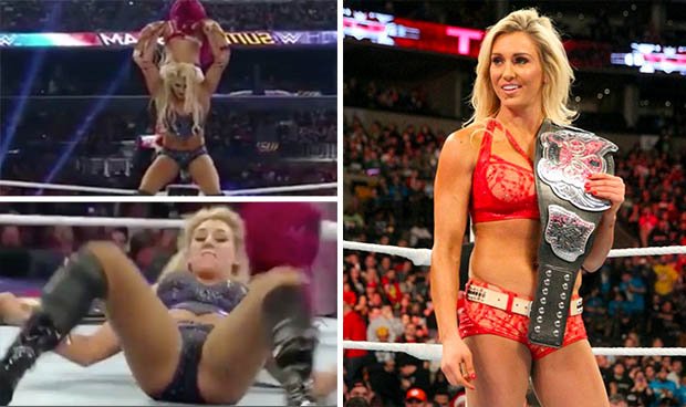 Diva Charlotte : Stunning WWE Diva Charlotte flashes camel toe fight ultima...