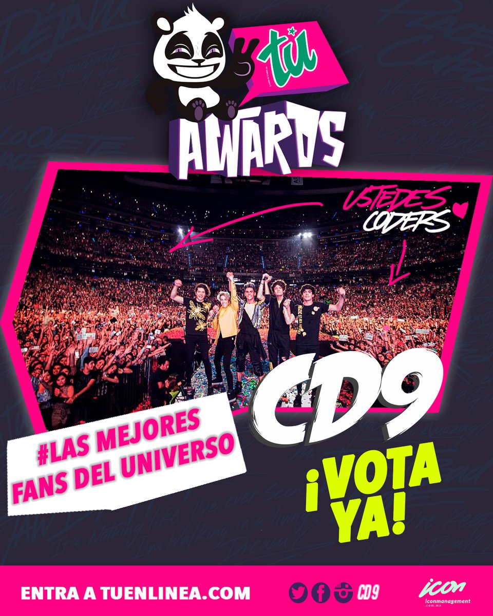 CD9's tweet photo. ¡PENÚLTIMO DÍA DE VOTACIÓN! @Revista_TU #TÚAwards #Canción #MejorGrupo #LasMejoresFansDelUniverso #TourDelAño https://t.co/y13lGfSPYd https://t.co/AsbOnJAdNF