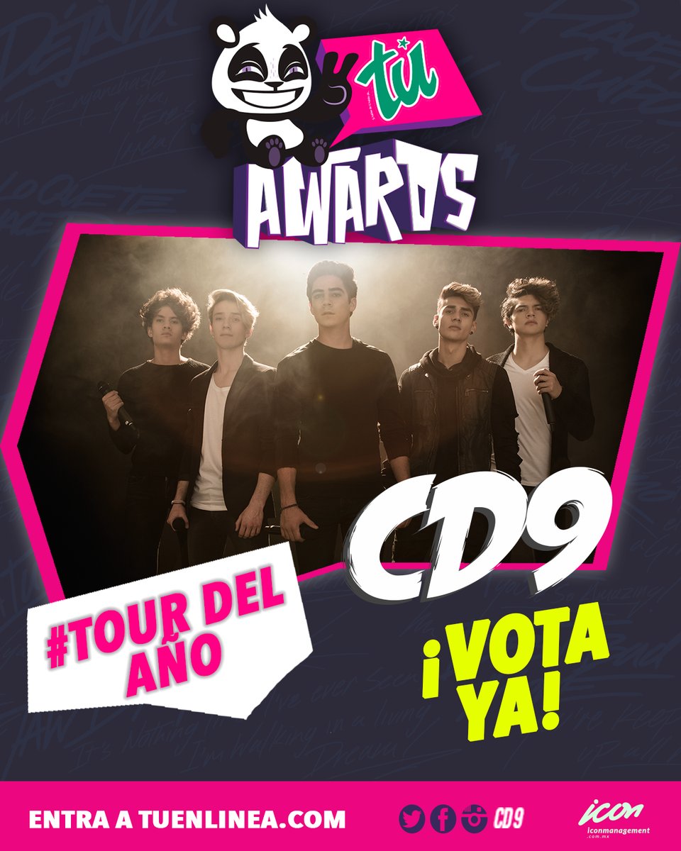 CD9's tweet photo. ¡PENÚLTIMO DÍA DE VOTACIÓN! @Revista_TU #TÚAwards #Canción #MejorGrupo #LasMejoresFansDelUniverso #TourDelAño https://t.co/y13lGfSPYd https://t.co/AsbOnJAdNF