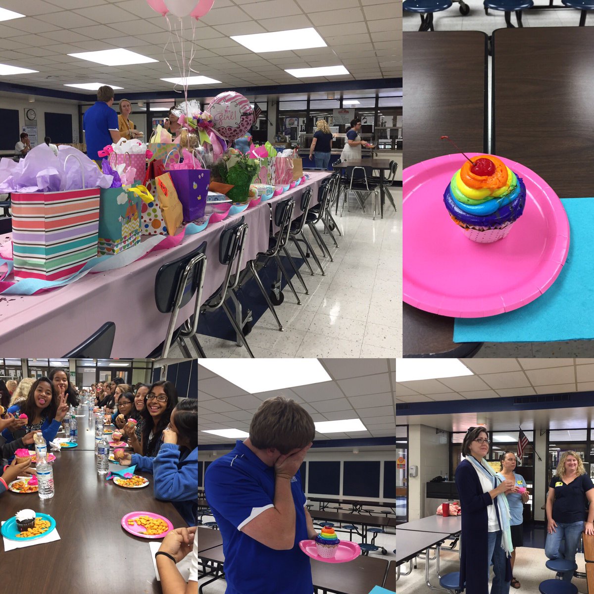 MrsFutchMath's tweet photo. Seadogs celebrate Mr C's baby girl! Thank you, students and parents! @TheRugbyRaider #onceaseadogalwaysaseadog #rmsserves https://t.co/V1VZ2ls7m3
