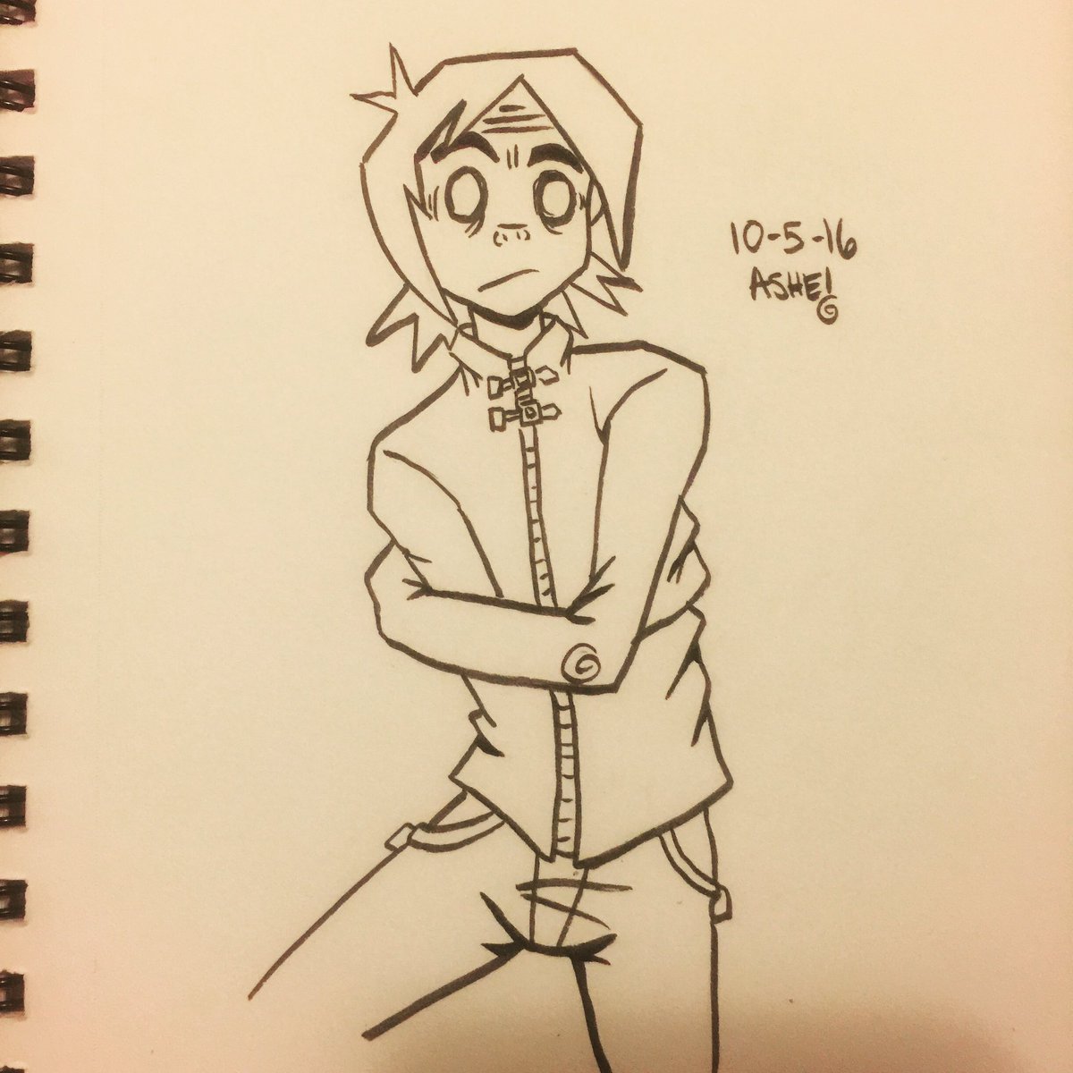 graffiti_bri's tweet photo. On repeat #latinsimone #gorillaz #inktober #inktober2016 https://t.co/ZXCsZMT84Y