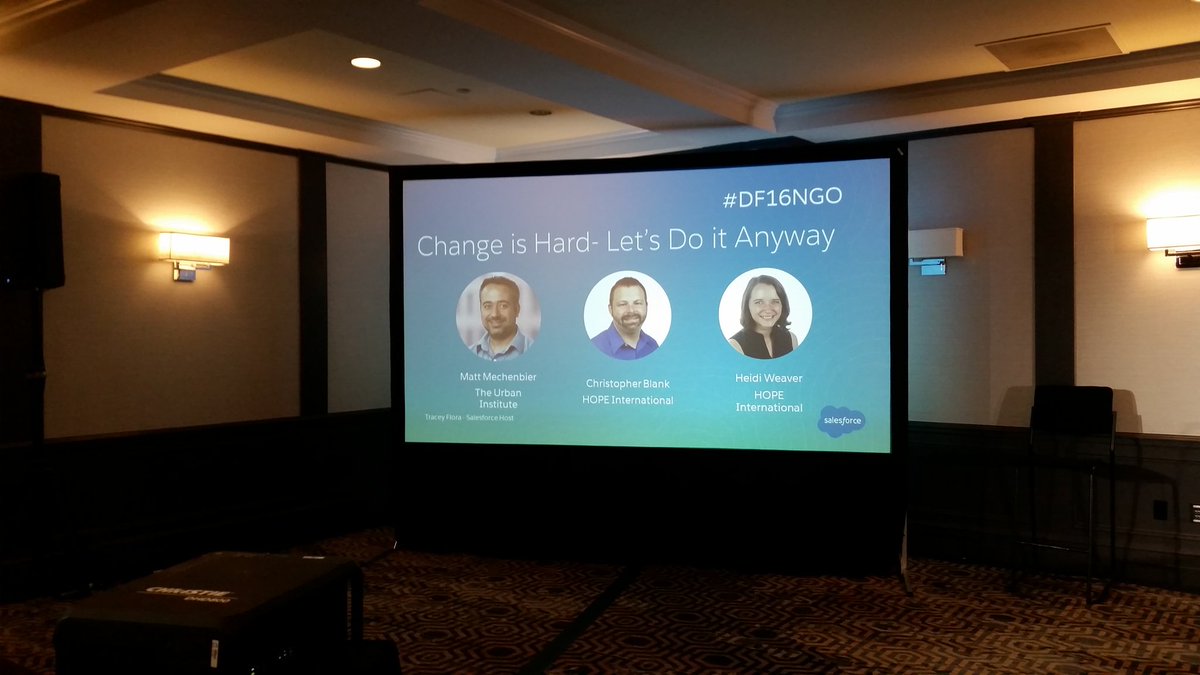 ndamstetter's tweet photo. @HOPEtweets driving the change to be successful with @salesforce. I love seeing them share their success and inspire others!  #DF16NGO https://t.co/CjQtuNvbtQ