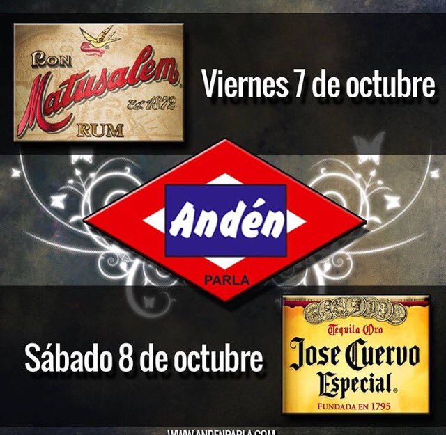 AndenParla's tweet photo. Este fin de semana dos fiestas muy muy especiales con Matusalem y Jose Cuervo. Con montones de regalos, degustaciones, azafatas y sorpresas! https://t.co/yIwPak0HG0