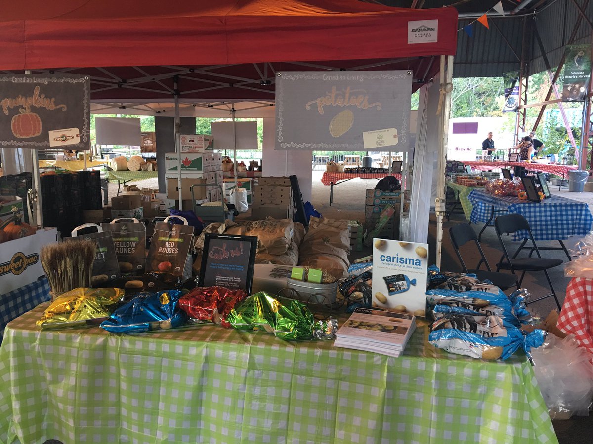 EarthFreshFarms's tweet photo. We're at the @canadianliving Harvest Market giving out #Carisma potatoes #CLVIP @ProduceSimple https://t.co/WGHE6NByAl