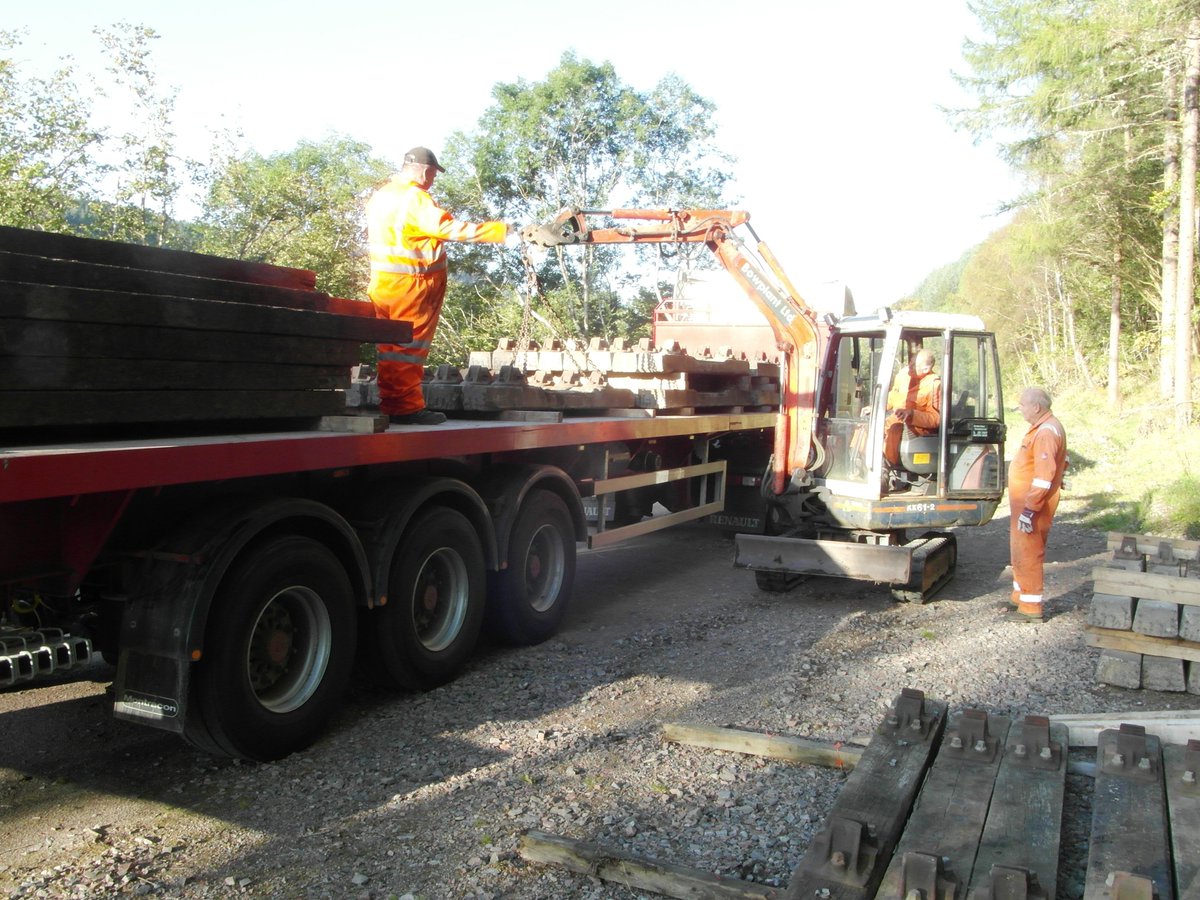 IFARlyMuseum's tweet photo. A delivery of sleepers arrived on site on 6th October. https://t.co/3bKqvVAxMK