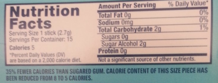 15JMann's tweet photo. @JimStoppani chewing gum while in fasting window? Ok? Here's nutrition info of gum I normally chew. #JSCOM https://t.co/gQAM0S0EvD