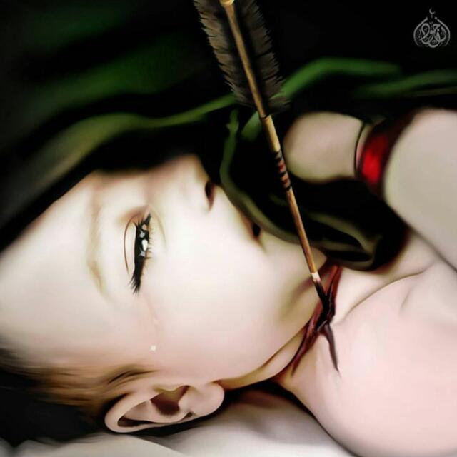 شذنبه عبدالله الرضيع صابوا منحره
بعد عينه ما شـفت نومه هنـيه
ويلي قلب أمه عليه ناراً ساعره
بسهم غاشم من دنت يمه المنيه

#بقلمي
#ويبقى_الحسين