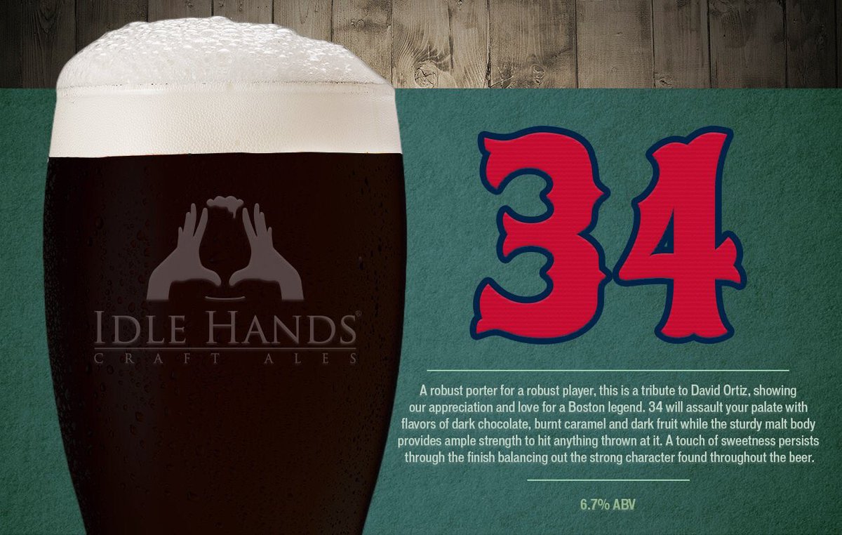 crftcollective's tweet photo. You guys... @idlehandsbeer tribute beer "34" is landing at @GameOnFenway tomorrow for the playoffs. #homerun ⚾️🍻👏🏻 https://t.co/KkokgoFk2c