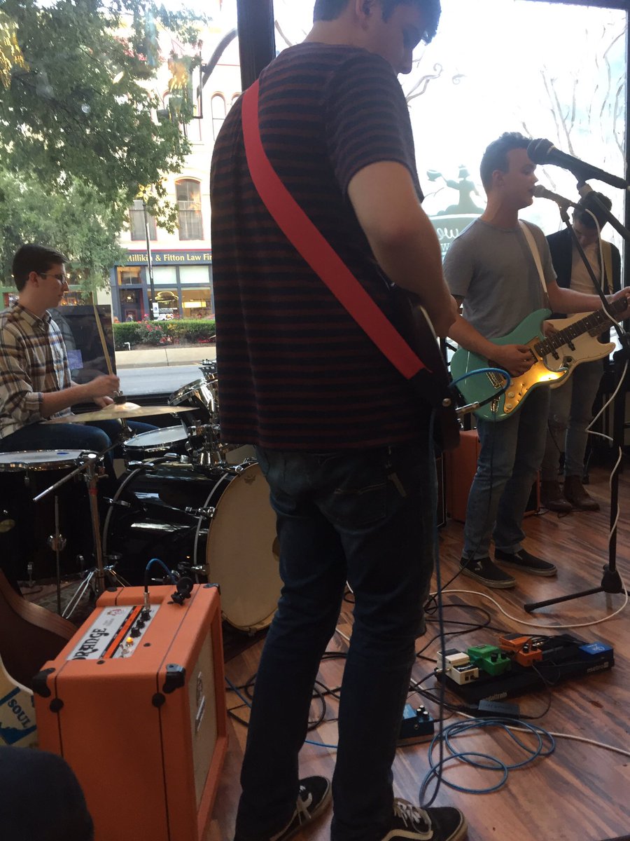 circleittheband's tweet photo. Our buddy's in @OffBlackBand at @TrueWestCoffee and Jarett filling in on the bass! https://t.co/wggWBt4Qqn