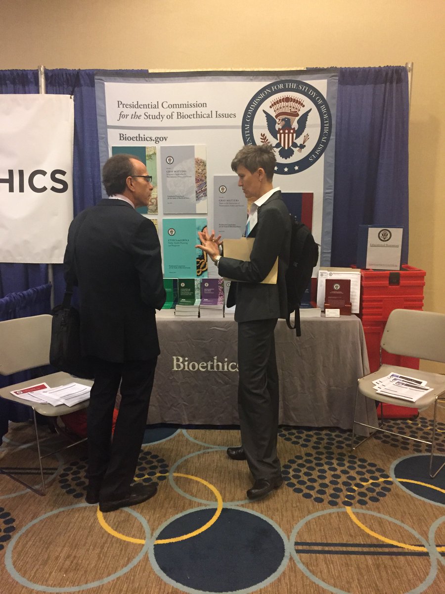 bioethicsgov's tweet photo. Ready even with a booth space change at #asbh16. Stop by & hear about our reports, edu materials or the new #ethicallysound podcast series https://t.co/Qgu7mvj8Pl